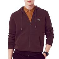 Herren-Sweatshirt mit Reißverschluss in Bordeaux von Lacoste Zipped günstig