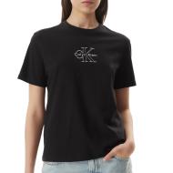 Schwarzes Damen-T-Shirt von Calvin Klein Jeans Classic günstig