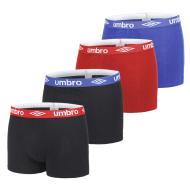 Umbro Boxer Hombre Negro/Azul/Rojo Set de 4 BCX4