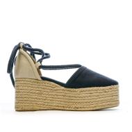 Women's navy wedge shoes Tommy Hilfiger Linen Photo of the Espace des Marques %store% store - view of %key%