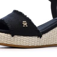 Sandalias de tacón negras para mujer Tommy Hilfiger Wedgeee ver 7