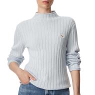 Hellblauer Damenpullover von Calvin Klein Jeans mit gewebtem Etikett