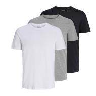 x3 T-Shirts Blanc/Gris/Noir Homme Jack & Jones Underwear
