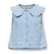 Blouse Bleu Fille Only Embroidery vue 2