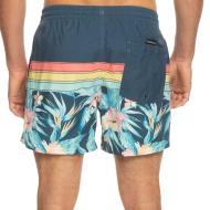 Bañador azul marino/amarillo para hombre de Quiksilver con estampado floral ver 2