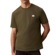 T-Shirt Kaki Foncé Homme Calvin Klein Jeans Badge L4G