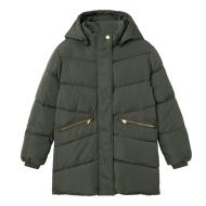 Chaqueta acolchada caqui de niña Name it Long ver 2