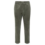 Pantalon en velours Kaki Homme Only & Sons Taper Corduroy