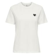 T-Shirt Blanc/Noir Femme Only Heart pas cher