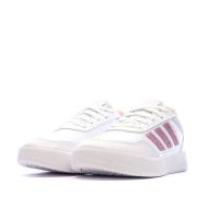 Zapatillas blancas/rosas para niño Adidas Tensaur ver 6