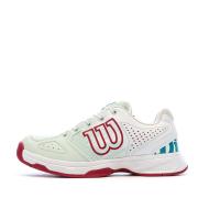 Chaussures de tennis Blanches/Bordeaux Junior Wilson Kaos pas cher