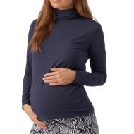 Camiseta de manga larga Mamalicious Rollneck para mujer, azul marino barato