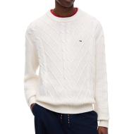 Pull Blanc Homme Tommy Hilfiger Cable Knit pas cher