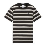 Puma Ess Elevated Striped Boys’ T-shirt – Black/Grey/Beige affordable