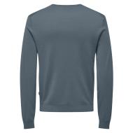 Blau-grauer Herrenpullover „Only & Sons Life Crew Knit“ Ansicht 2
