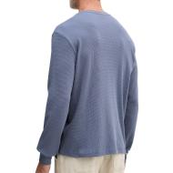 Blaues Herren-Sweatshirt von Calvin Klein Jeans mit Waffel-Muster und Aufnähern Ansicht 2