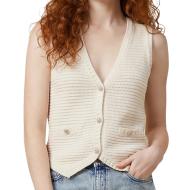 Morgan women’s ivory sleeveless cardigan, 100% cotton affordable