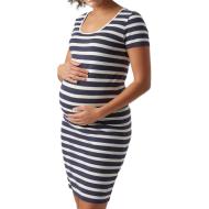 Mamalicious Women's Navy/White Pregnancy Dress 20017376 affordable