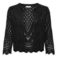 JDY Sun 3/4 Cropped Women's Black Cardigan Photo of the Espace des Marques %store% store - view of %key%