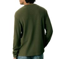 Grünes Herren-Sweatshirt von Calvin Klein Jeans mit Waffelmuster und Aufnähern Ansicht 2
