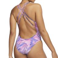 Damen Nike Spiderback Einteiliger Badeanzug Violett Ansicht 2