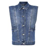 Chaqueta vaquera azul para mujer Pieces Femma ver 3