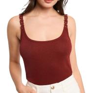 Morgan Women’s Red Embellished Tank Top with Jewellery